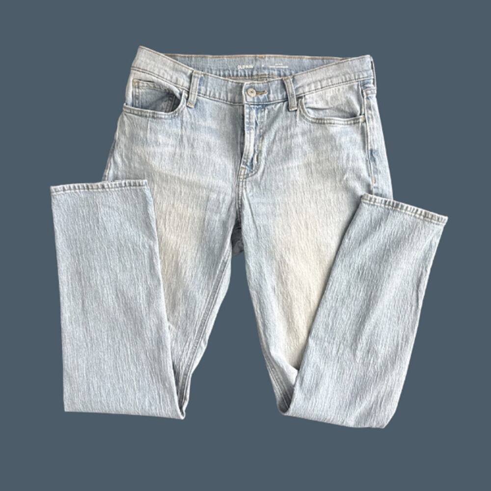 Old Navy Mid Rise Wow Boyfriend Straight Leg Light Wash Jeans Women's 6
